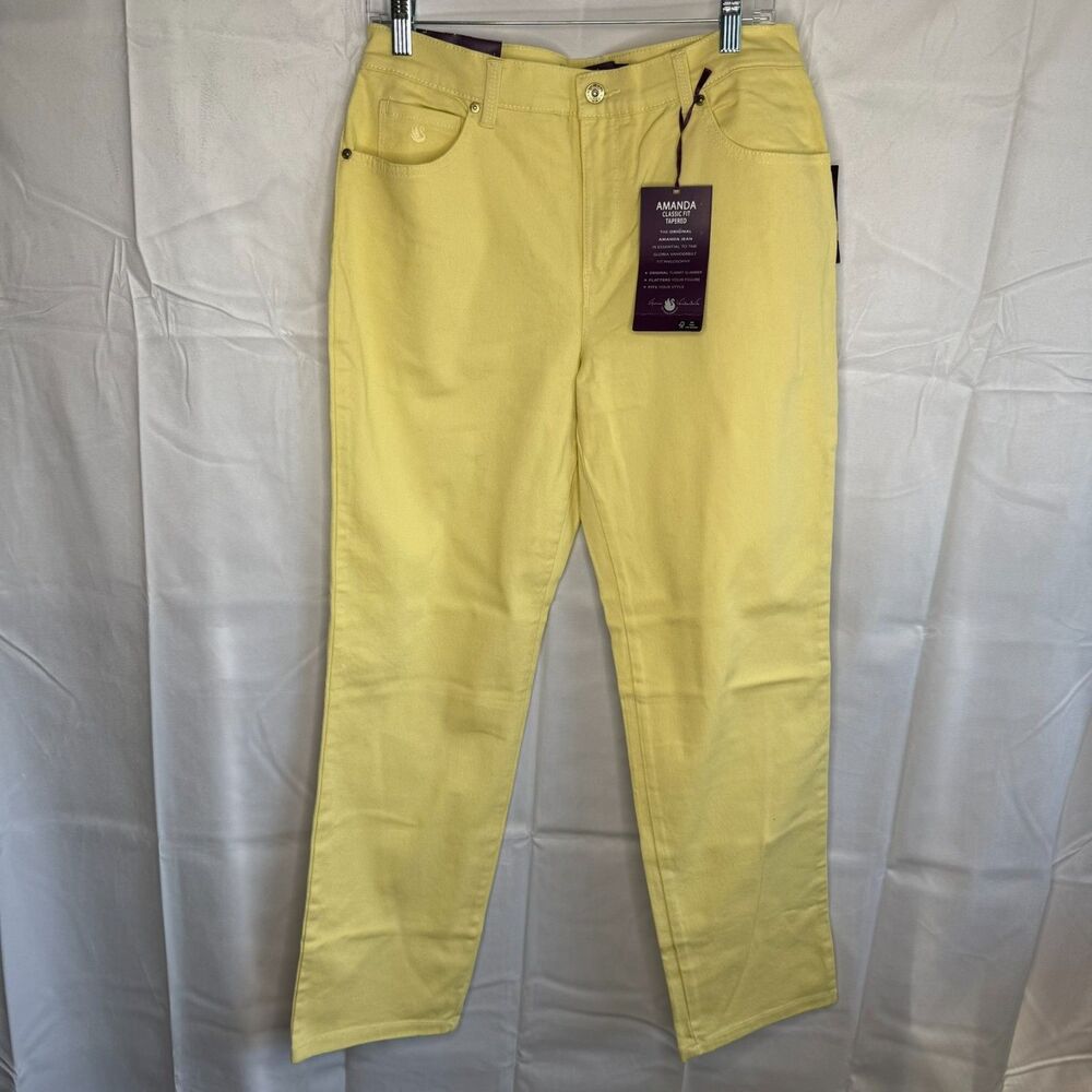 Gloria Vanderbilt Yellow Denim Slimming Jeans Size 10 Short Stretch Amanda
